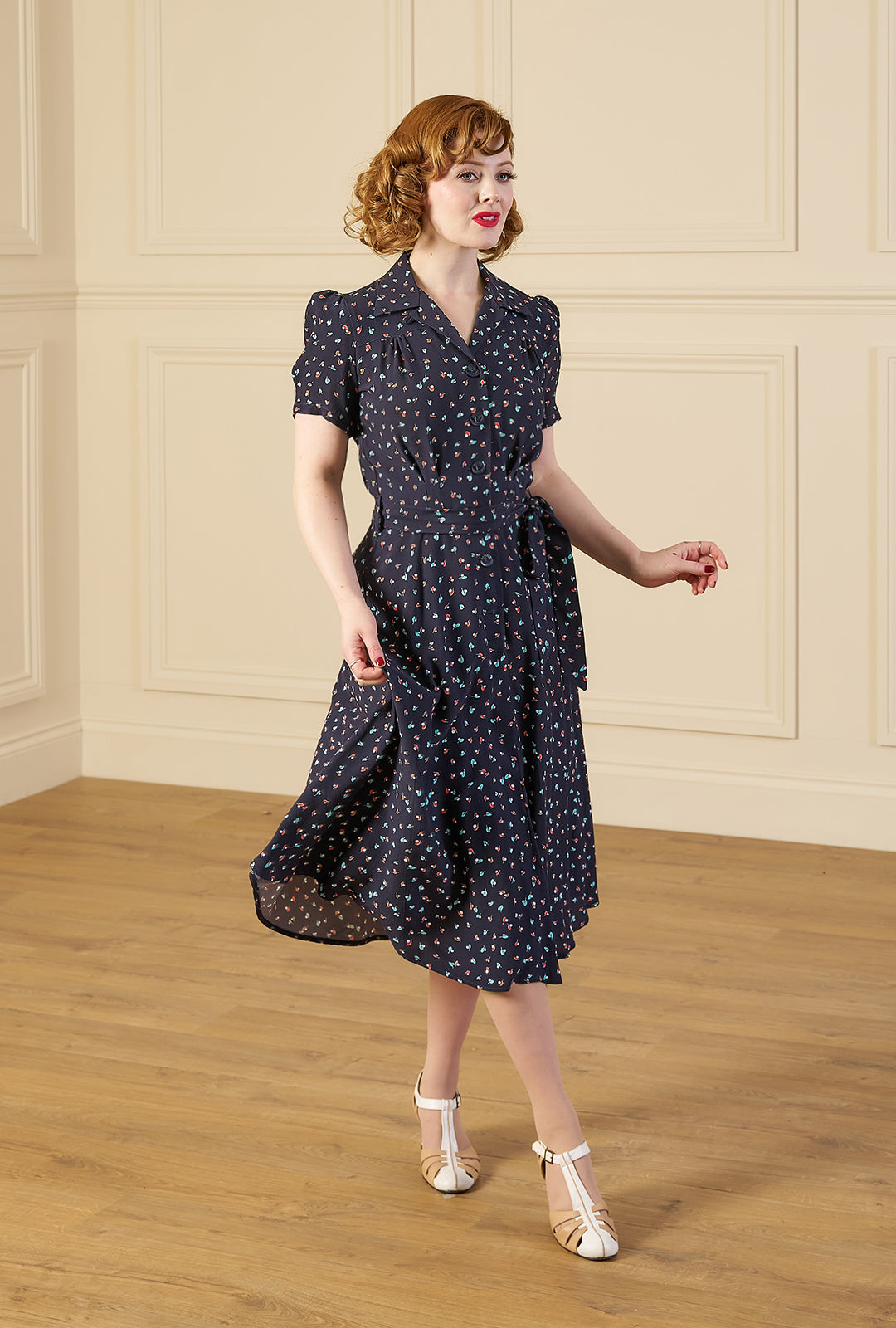 1940s Shirt-Waister Dress - Ocean Pearl