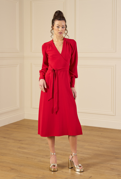 1970s Ossie Wrap Dress - Red