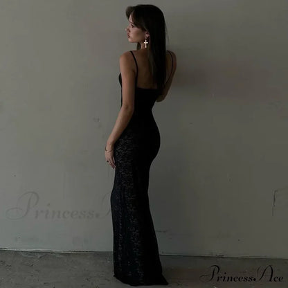 Out Lace Sheer Maxi Dress