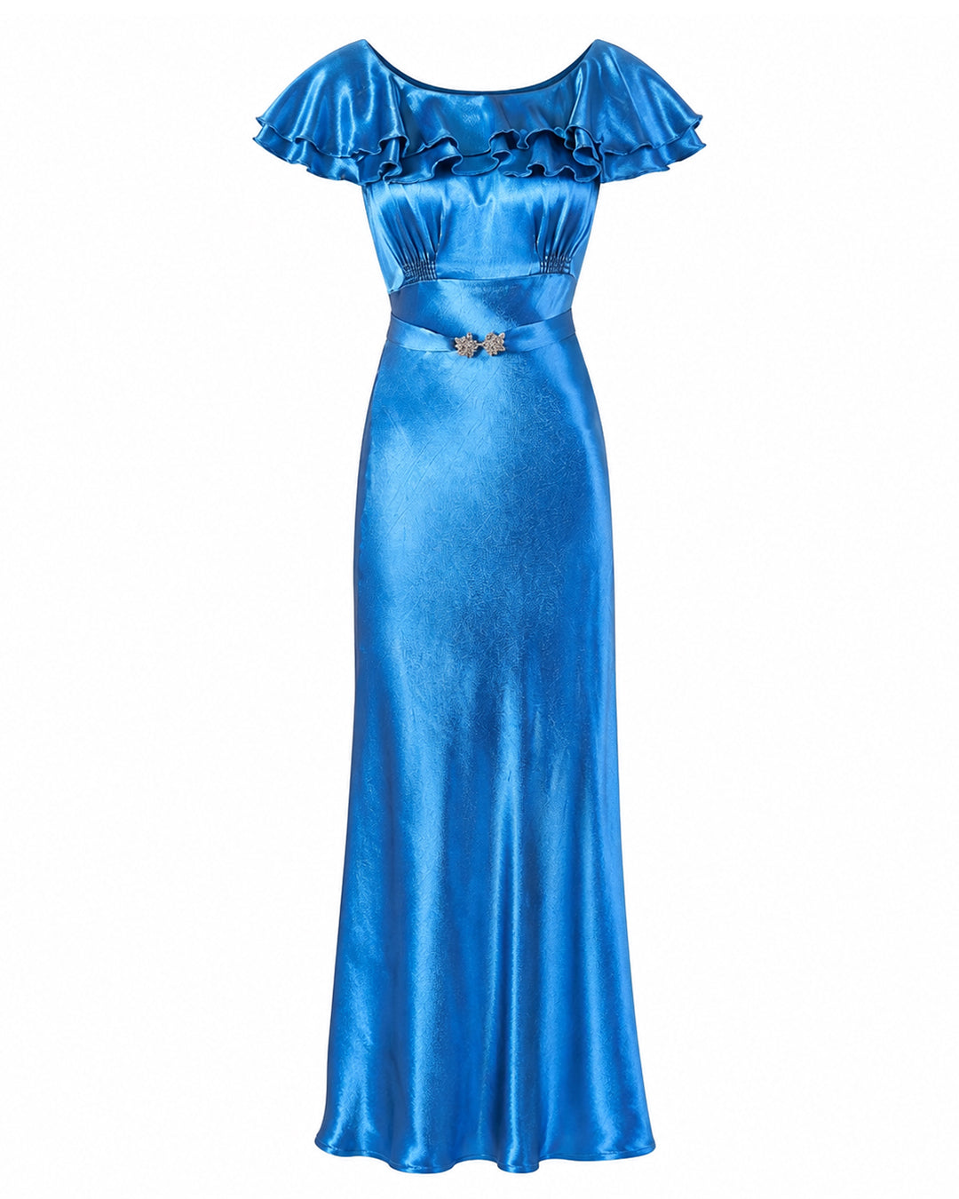 1930s Pandora Bias Cut Gown - Marine Satin