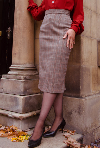 1950s Perfect Pencil Skirt - Plaid