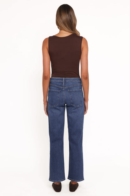 Amara Utility Pocket Straight Jean - Dark Wash