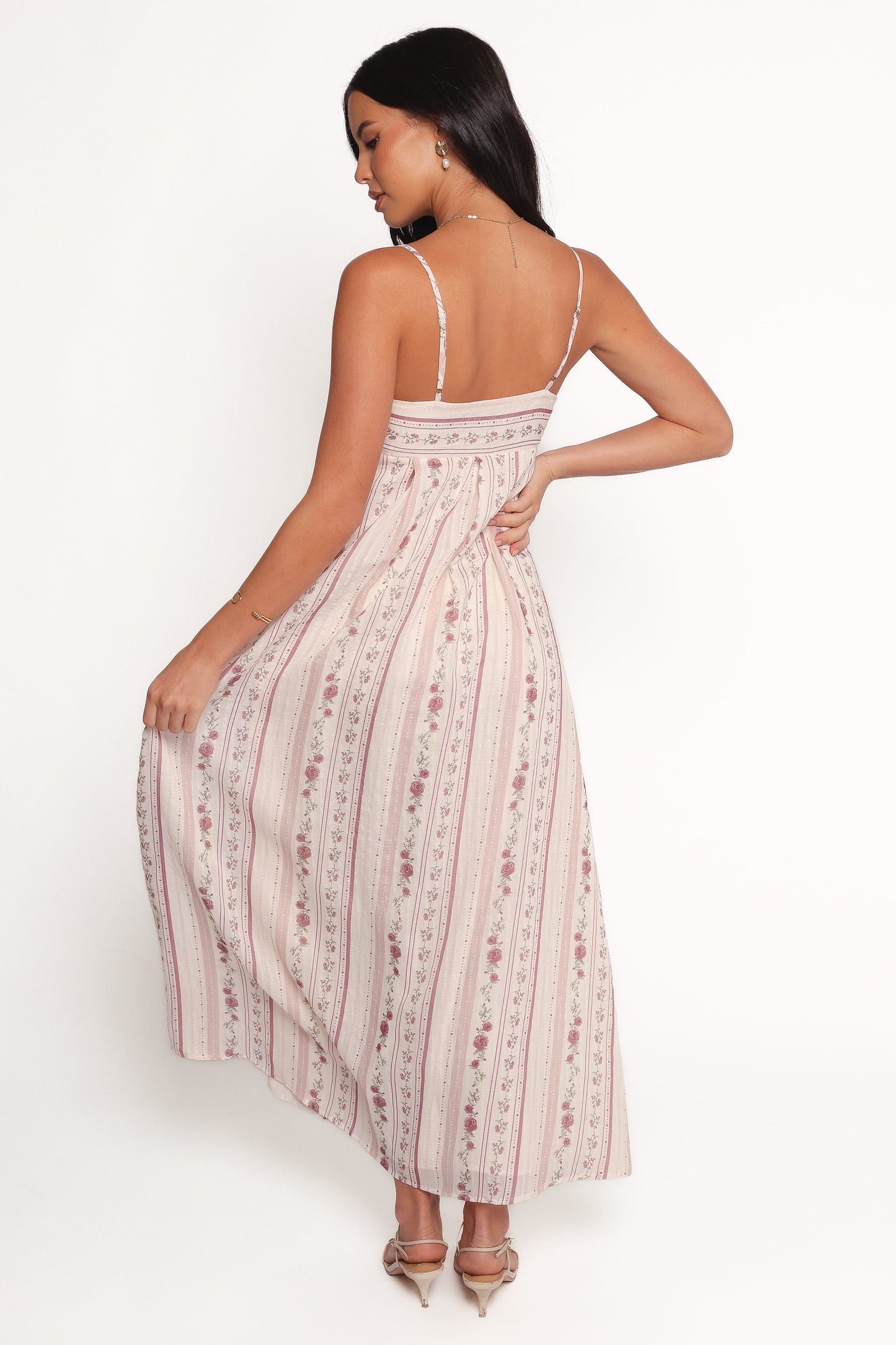 Amaris Maxi Dress - Ivory Mauve Floral