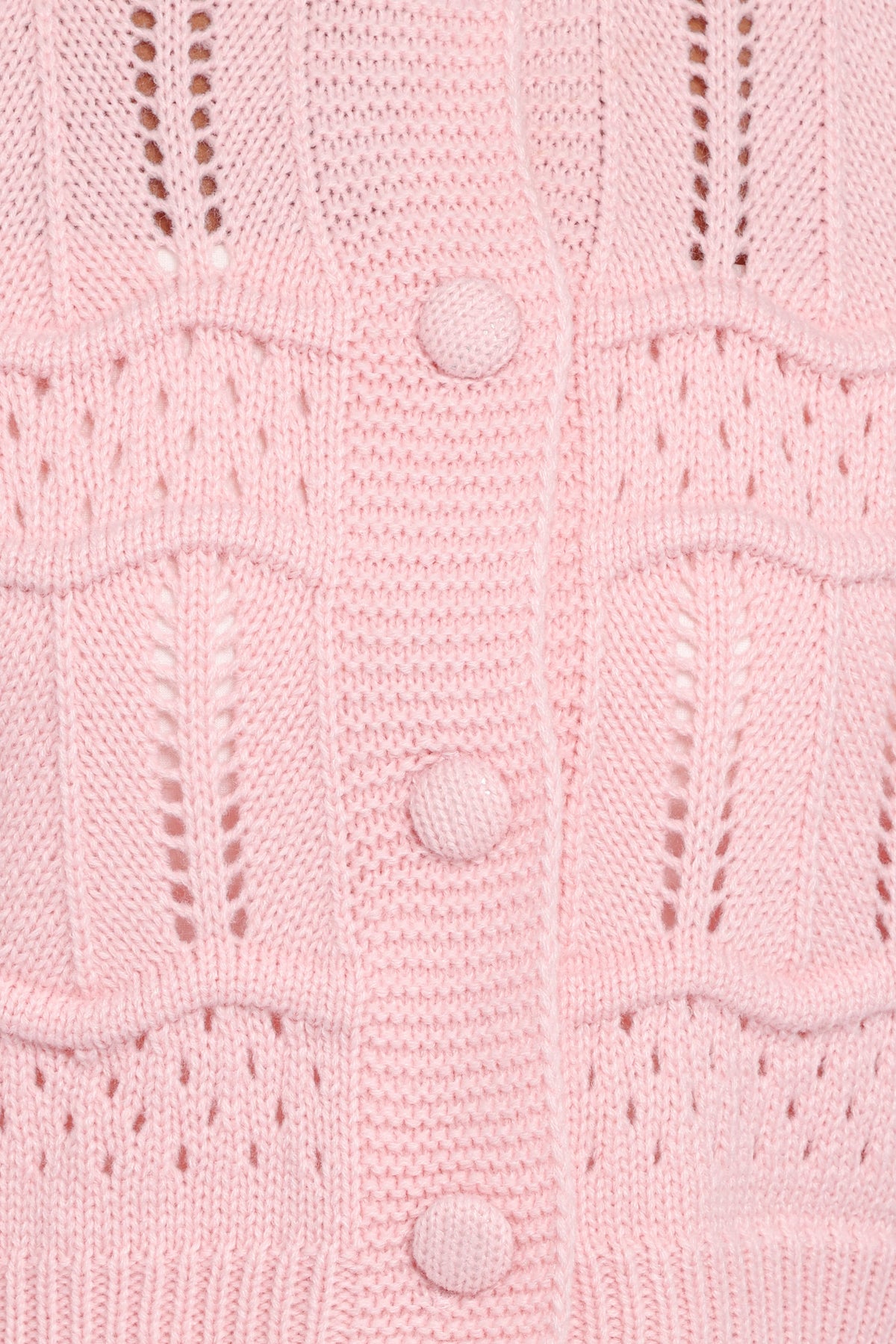 Aidy Crop Button Front Cardigan - Pink