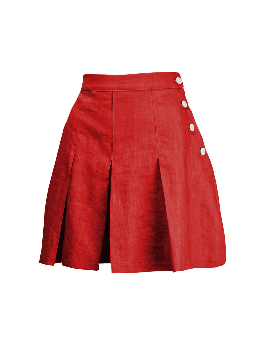 1930s Pleated Shorts - Red Natural Fibre