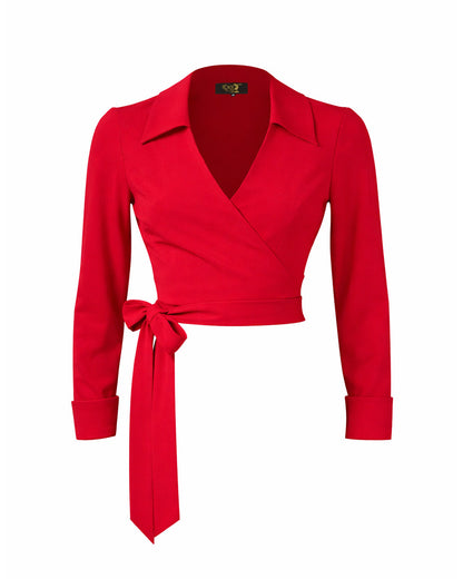 1970s Wrap Top - Red