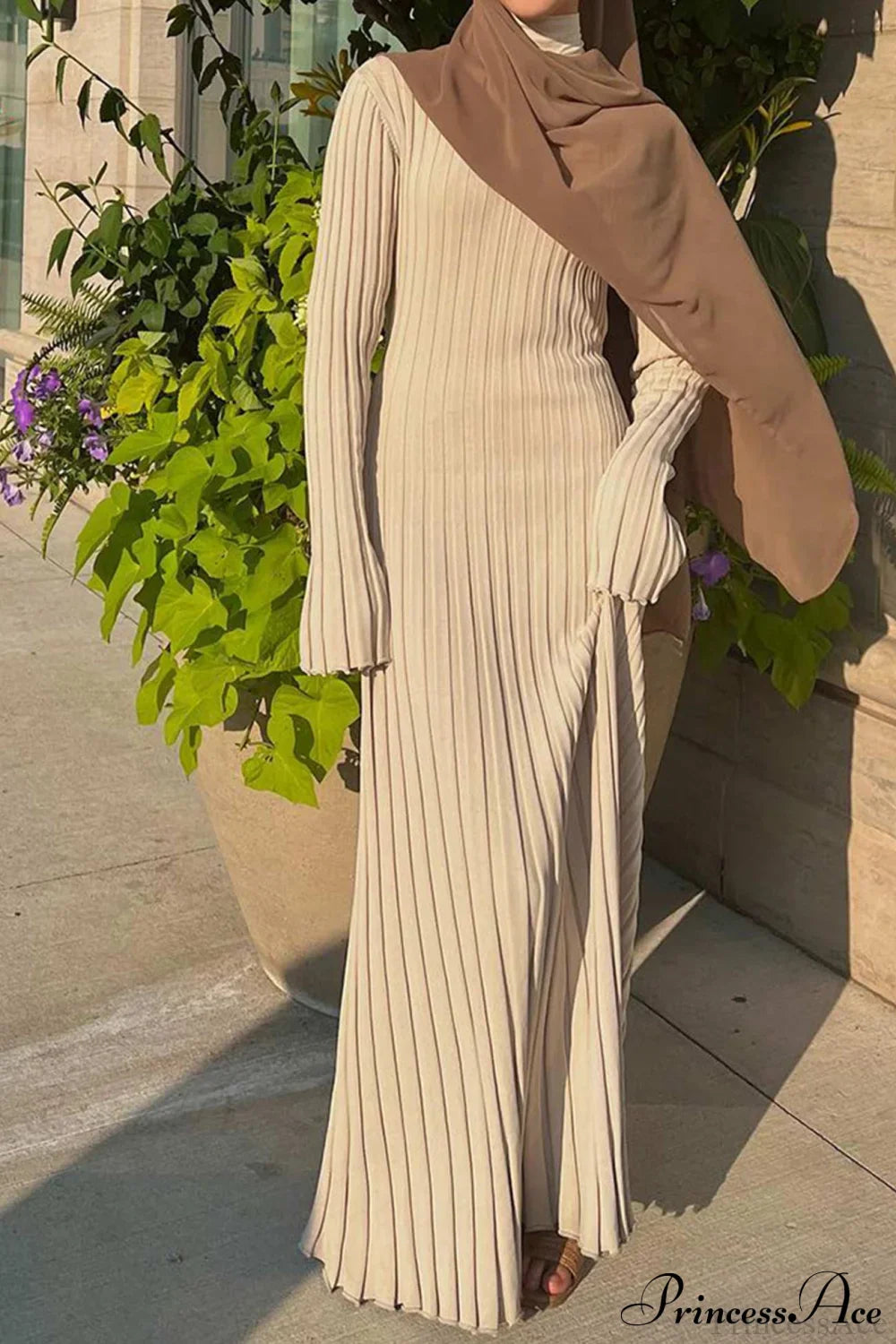 Ribbed Knit Tie Waist Dress