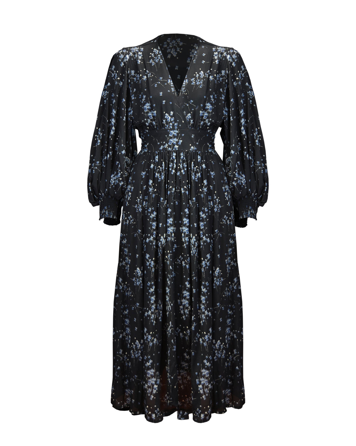 1970s Roxy Boho Midi Dress - Blue Petal