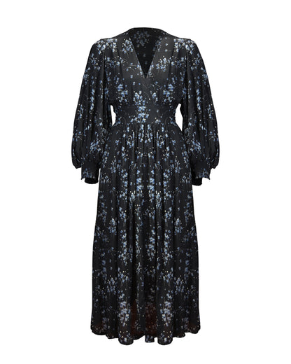 1970s Roxy Boho Midi Dress - Blue Petal