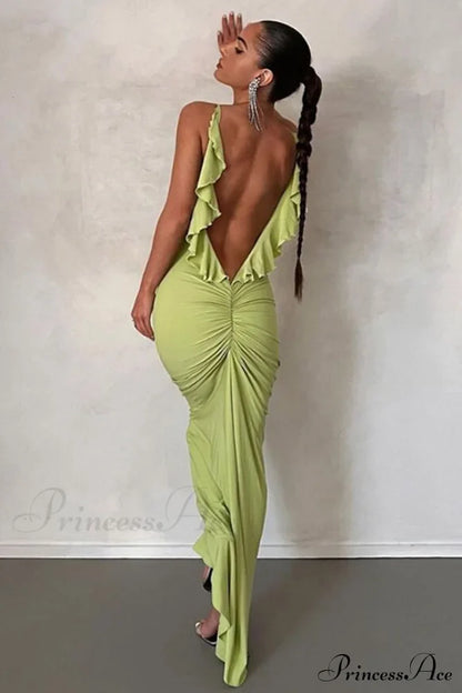 Ruffle Ruched Cami Dress