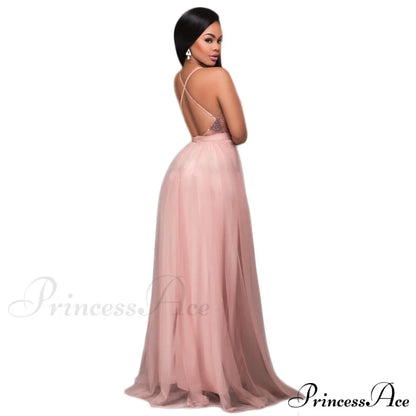 Saylor Formal Double Charming Slit Tulle Dress