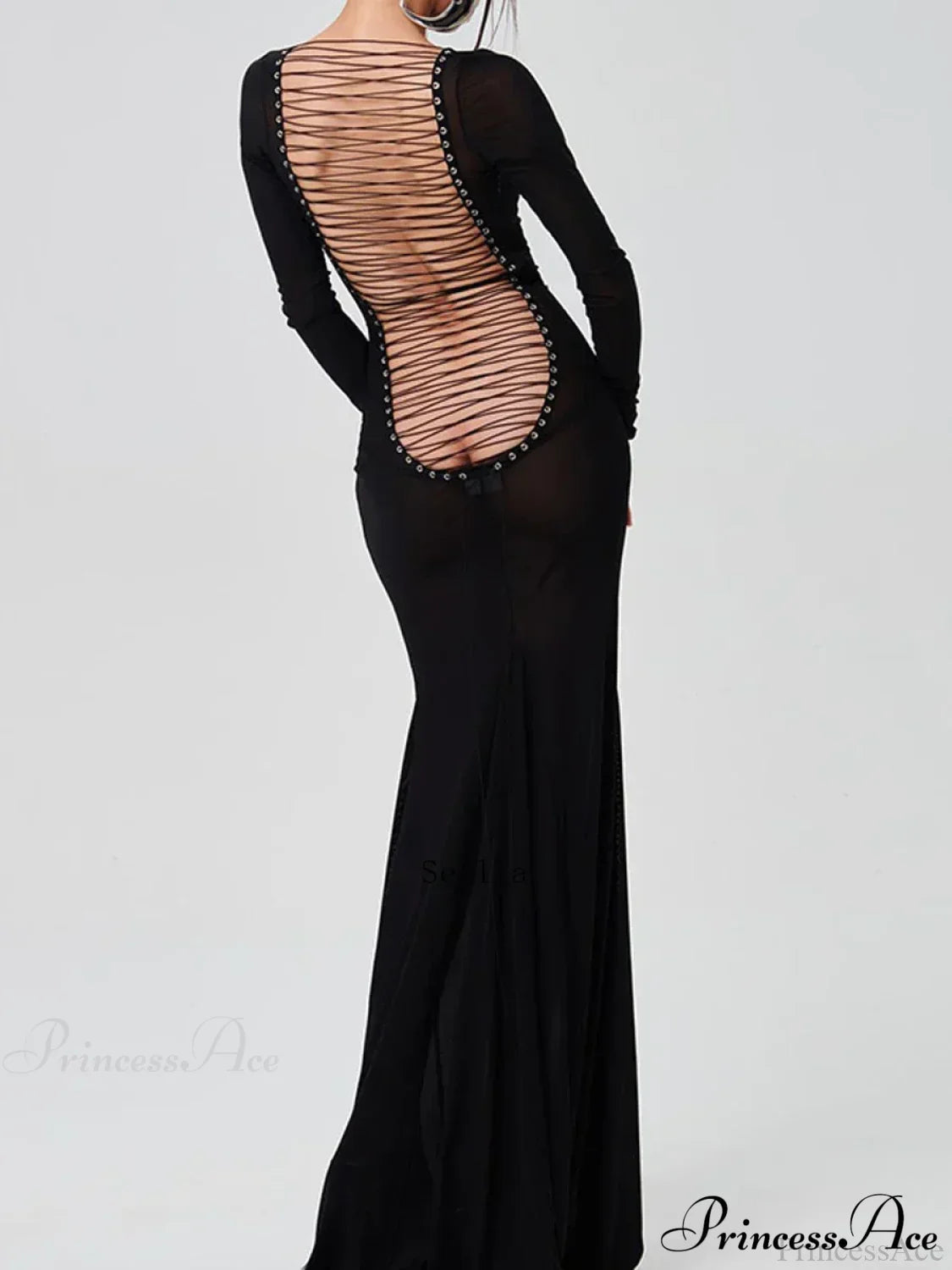 See-Through Bodycon Maxi Dress