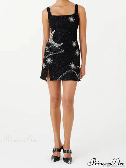 Sequins Sleeveless A-line Mini Dress