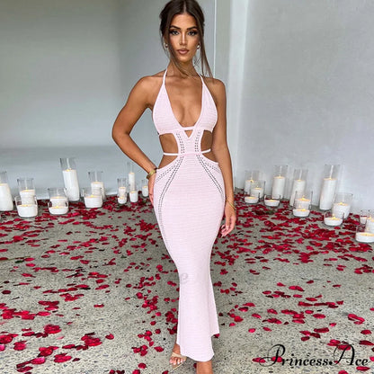 Sexy Backless Wrap Charming Chest Midi Dress