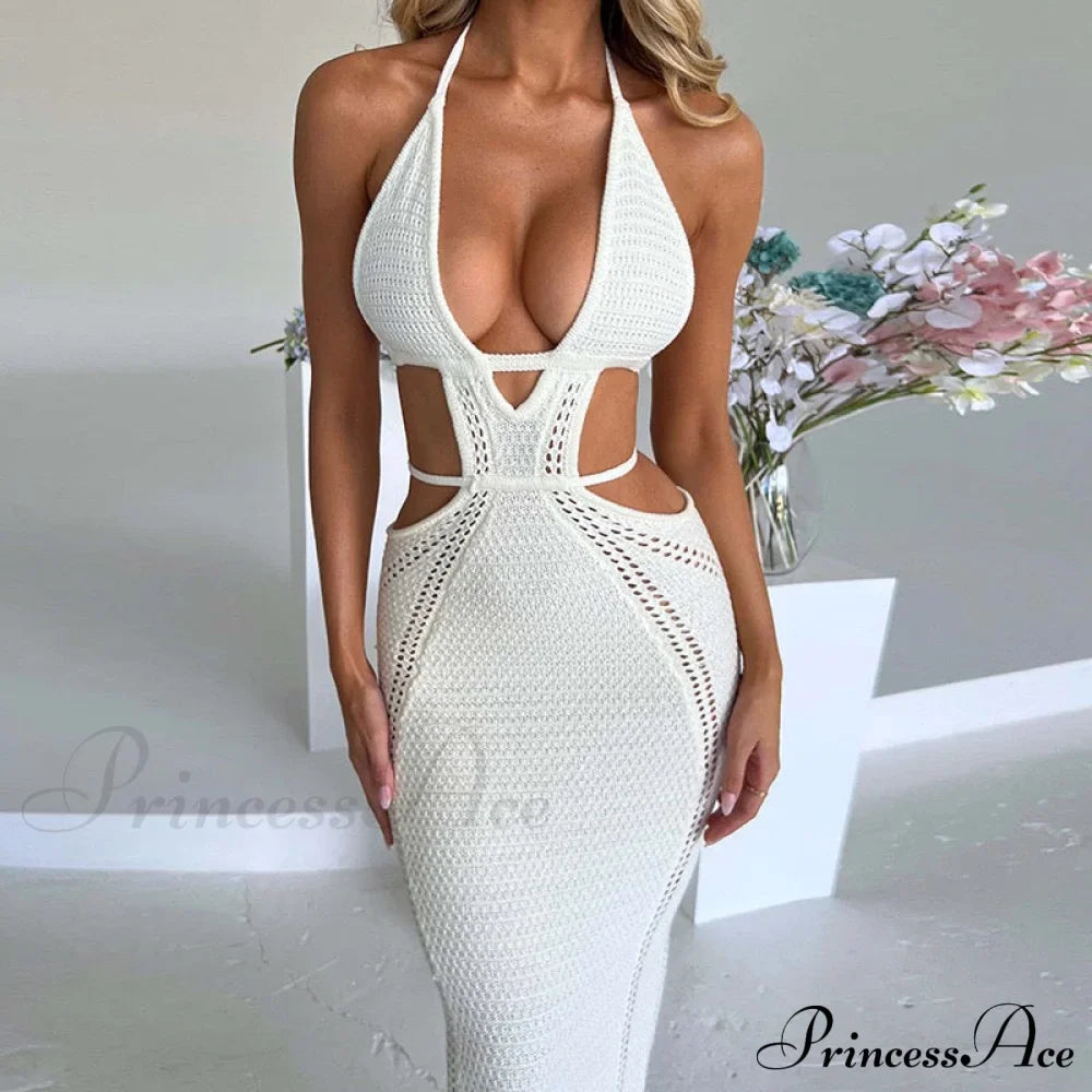 Sexy Backless Wrap Charming Chest Midi Dress