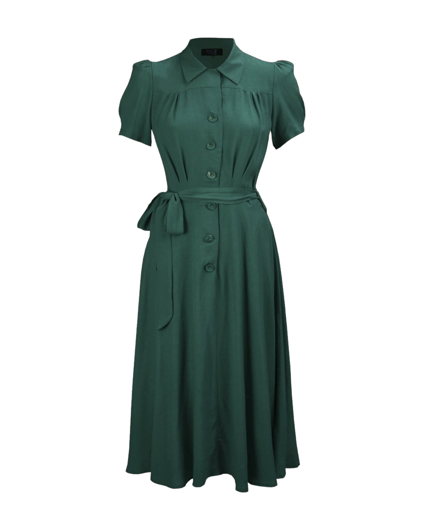 1940s Shirt-Waister Dress - Pine