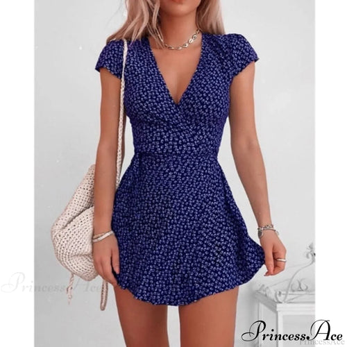 Short Sleeve Sexy V-neck Dresses