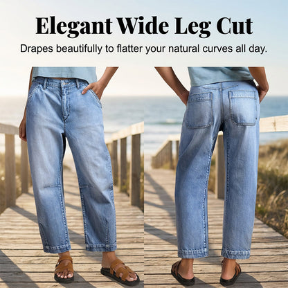 üéÅ2026 New Arrivals 48% OFFüí•Women's High Waisted Cropped Barrel Jeans