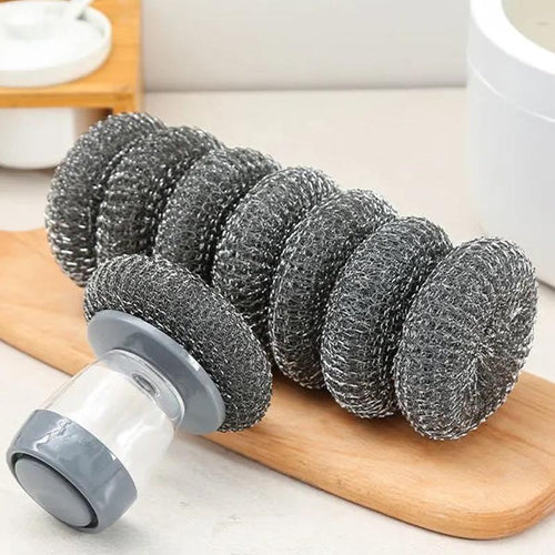 Kitchen Soap Press Dispensing Palm Brush ‚Äì Built-In Soap Dispenser & Ergonomic Grip üßº