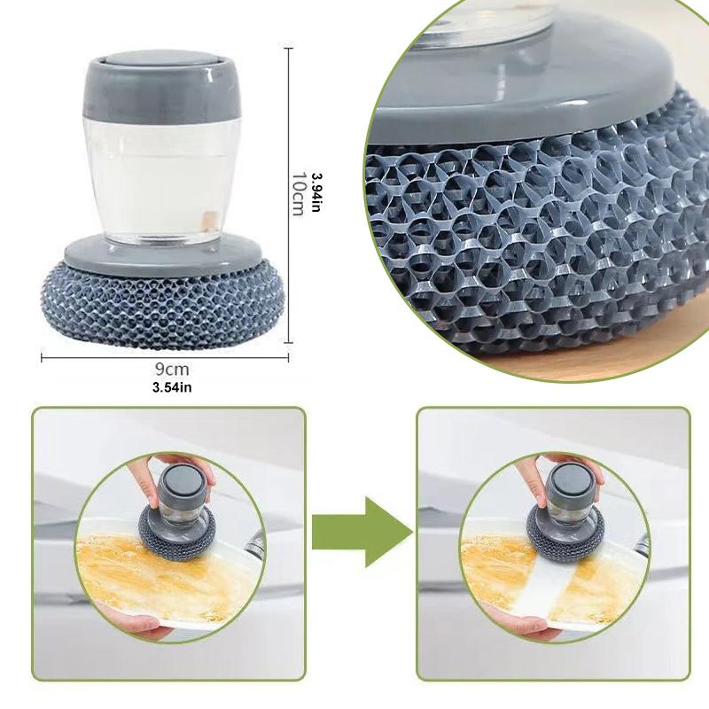Kitchen Soap Press Dispensing Palm Brush ‚Äì Built-In Soap Dispenser & Ergonomic Grip üßº