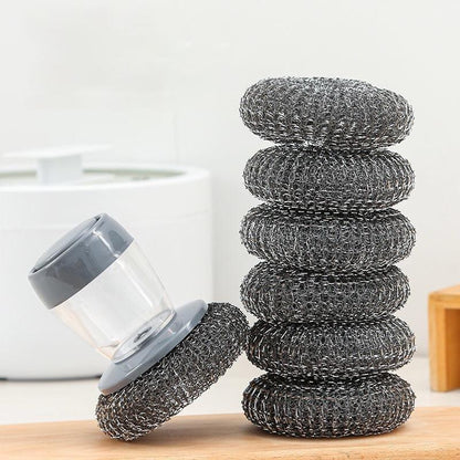 Kitchen Soap Press Dispensing Palm Brush ‚Äì Built-In Soap Dispenser & Ergonomic Grip üßº