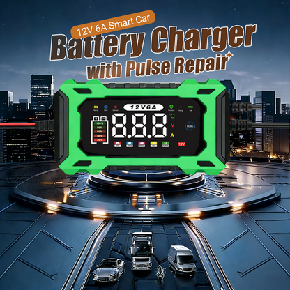 üîã 12V 6A Smart Car Battery Charger ‚Äì Pulse Repair Technology, Auto Maintain & Desulfation üöó‚ö°