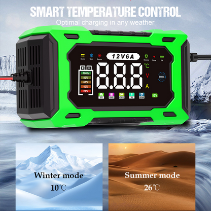 üîã 12V 6A Smart Car Battery Charger ‚Äì Pulse Repair Technology, Auto Maintain & Desulfation üöó‚ö°