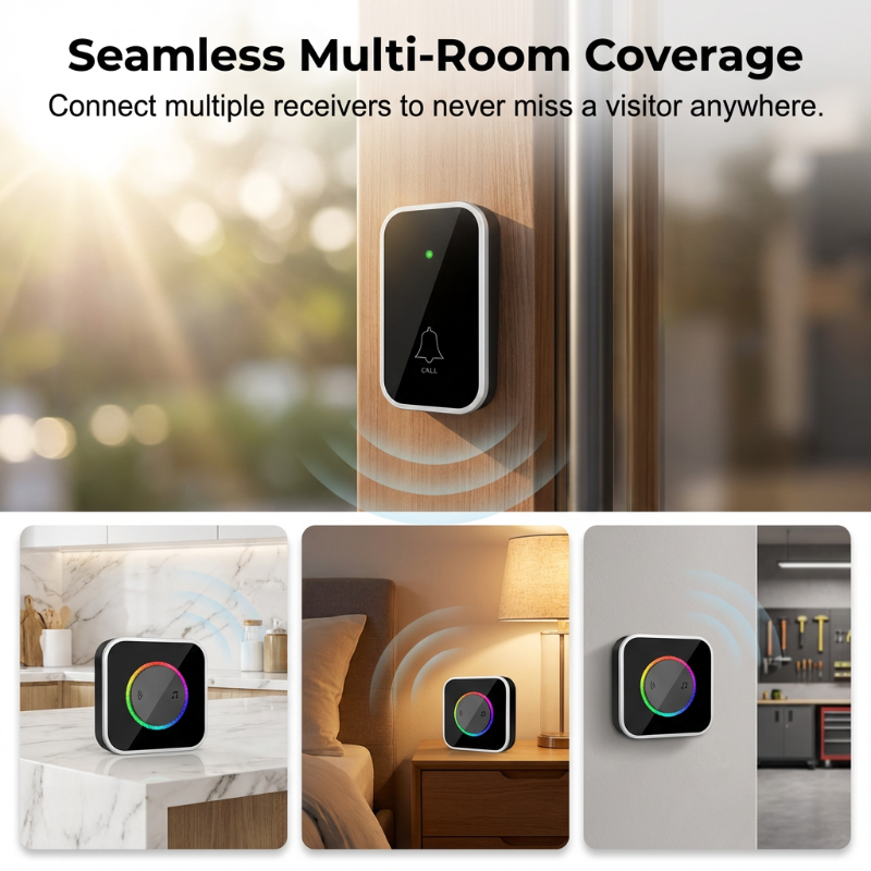 üì¢Wireless Doorbell with 7-Color LED Light