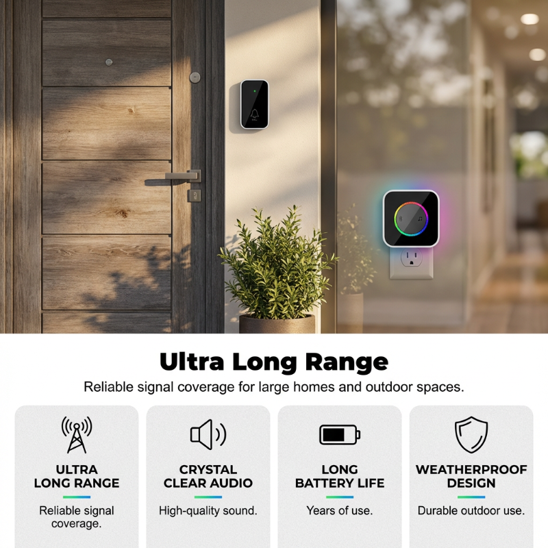 üì¢Wireless Doorbell with 7-Color LED Light