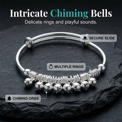 üì¢üì¢‚è∞Adjustable Silver Bell Charm Bangle Bracelet