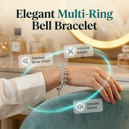 üì¢üì¢‚è∞Adjustable Silver Bell Charm Bangle Bracelet