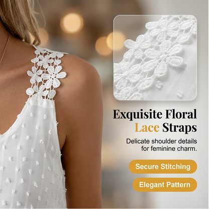 üëó Elegant Dot Lace Strap Tank Top üíï