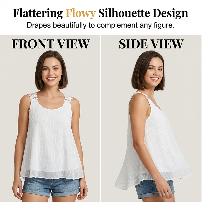 üëó Elegant Dot Lace Strap Tank Top üíï