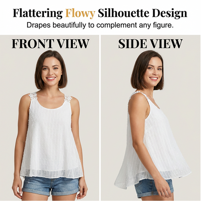 üëó Elegant Dot Lace Strap Tank Top üíï