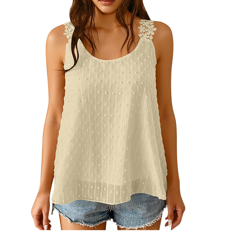 üëó Elegant Dot Lace Strap Tank Top üíï