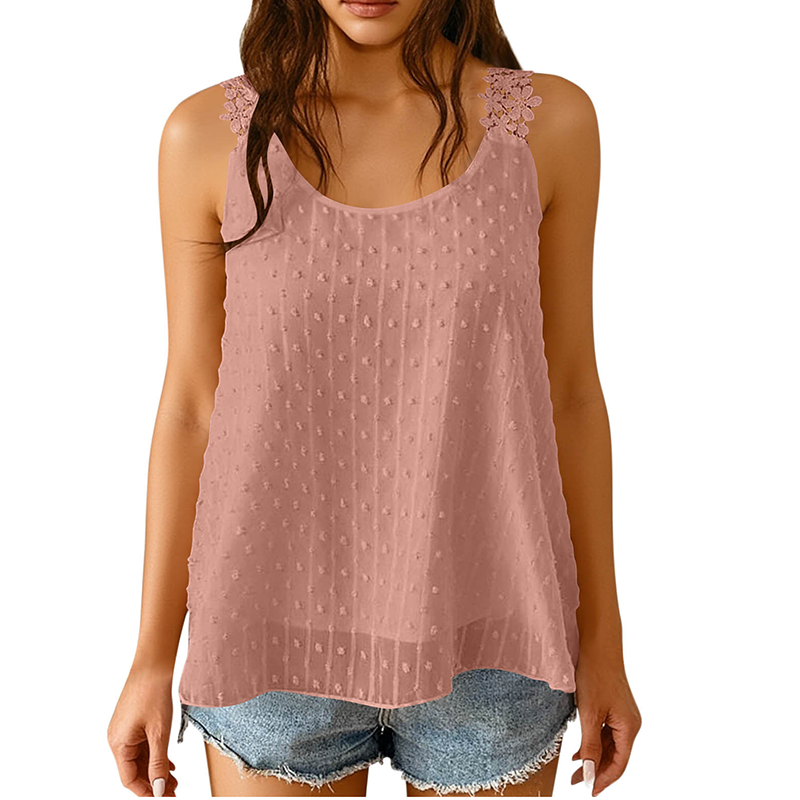üëó Elegant Dot Lace Strap Tank Top üíï