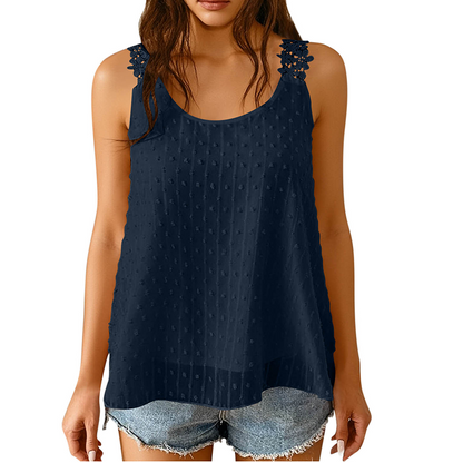 üëó Elegant Dot Lace Strap Tank Top üíï