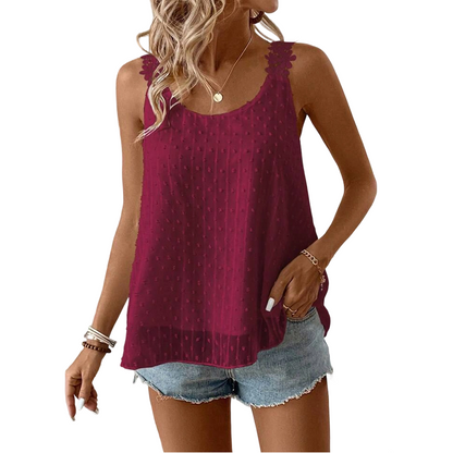 üëó Elegant Dot Lace Strap Tank Top üíï