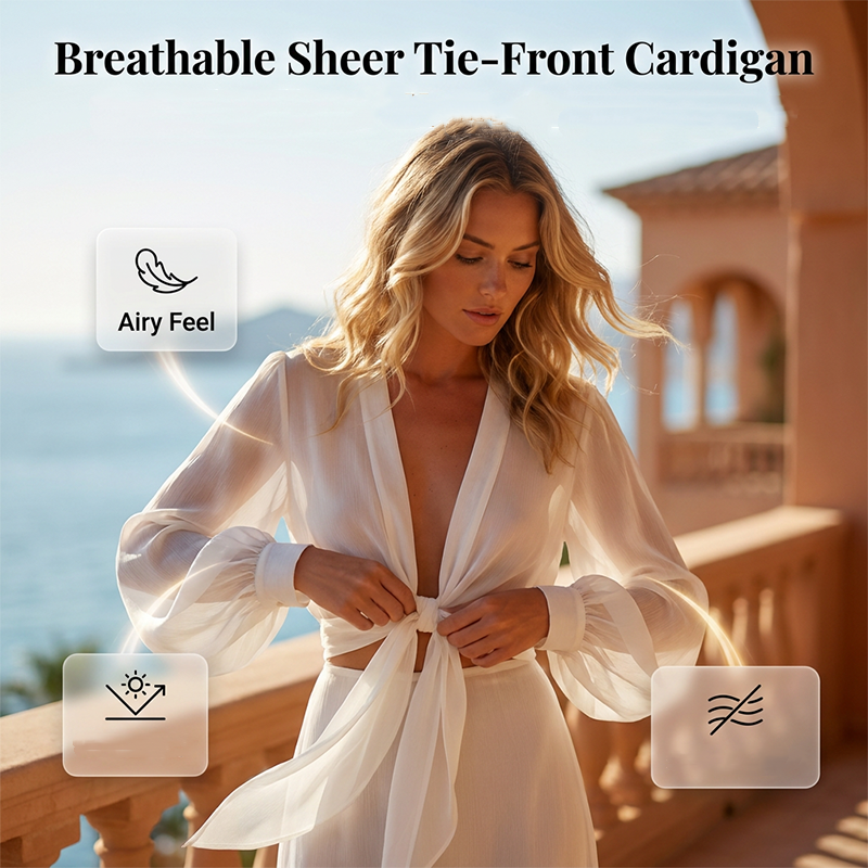 üì¢üì¢40% OFF !! ‚è∞Women's Lightweight Chiffon Tie-Front Cardigan