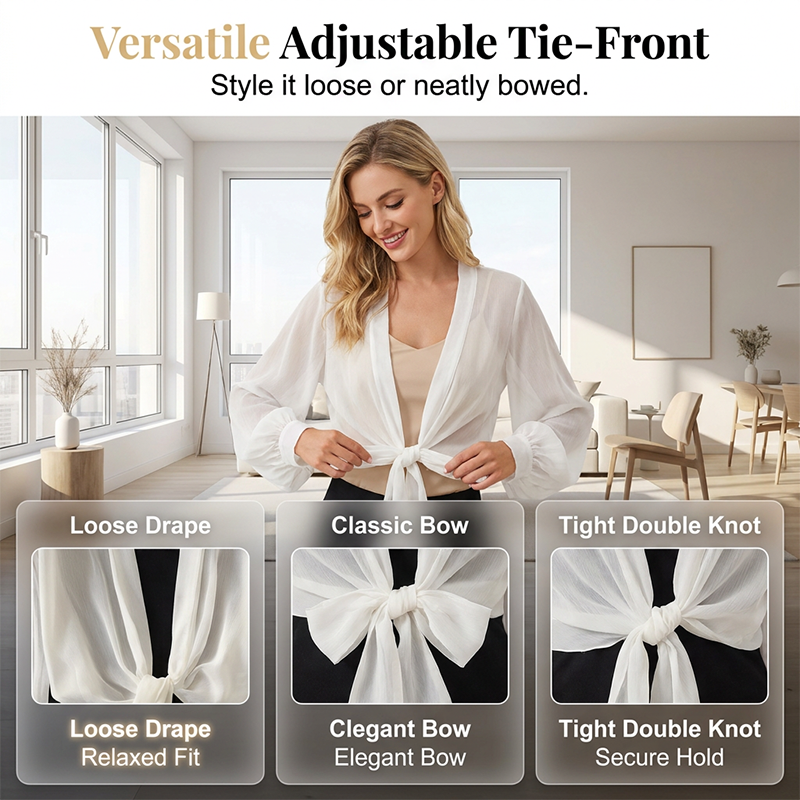 üì¢üì¢40% OFF !! ‚è∞Women's Lightweight Chiffon Tie-Front Cardigan