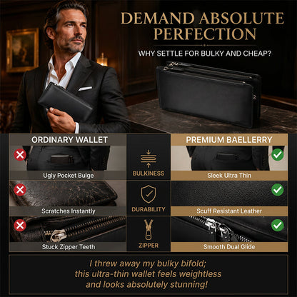 üëù LIMITED-TIME 40% OFF! üí• Slim Long Wallet for Men ‚Äì Thin Profile, RFID Optional, Premium Leather ‚ú®