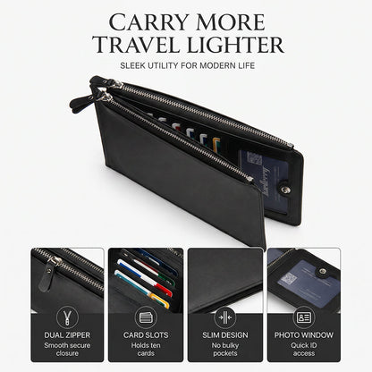 üëù LIMITED-TIME 40% OFF! üí• Slim Long Wallet for Men ‚Äì Thin Profile, RFID Optional, Premium Leather ‚ú®