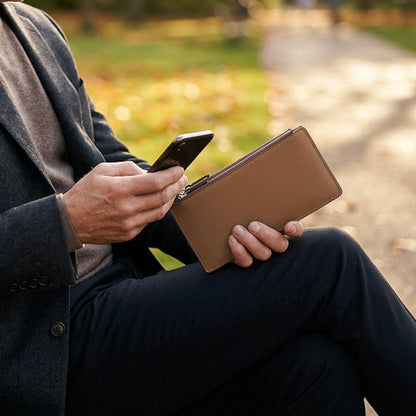 üëù LIMITED-TIME 40% OFF! üí• Slim Long Wallet for Men ‚Äì Thin Profile, RFID Optional, Premium Leather ‚ú®
