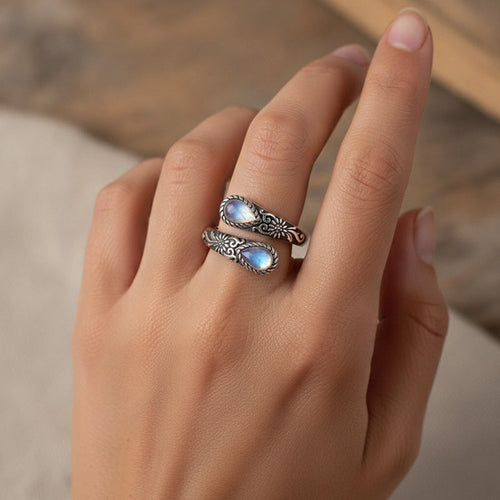 ‚è∞Vintage Adjustable Open Ring with Teardrop Glowing Zircon