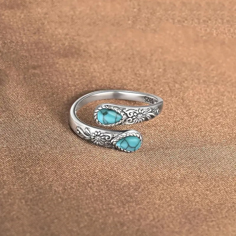 ‚è∞Vintage Adjustable Open Ring with Teardrop Glowing Zircon