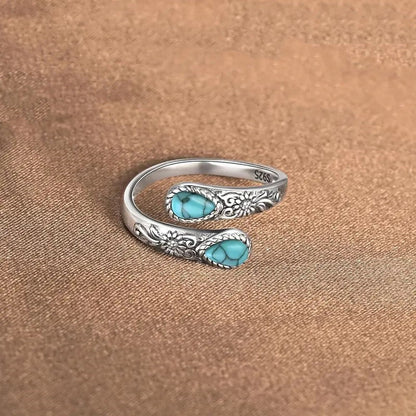 ‚è∞Vintage Adjustable Open Ring with Teardrop Glowing Zircon