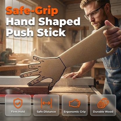 ü™ö Hand Shaped Table Saw Push Stick ‚Äî Ergonomic Safety Tool for Woodworking, Prevents Kickback