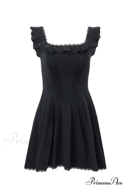 Square Neck Lace Mini Dress