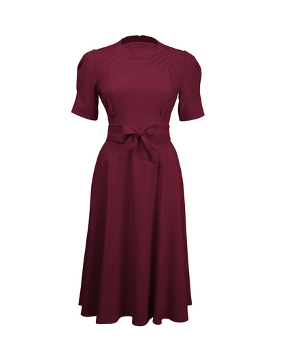 1940s Stanwyck Dress - Aubergine