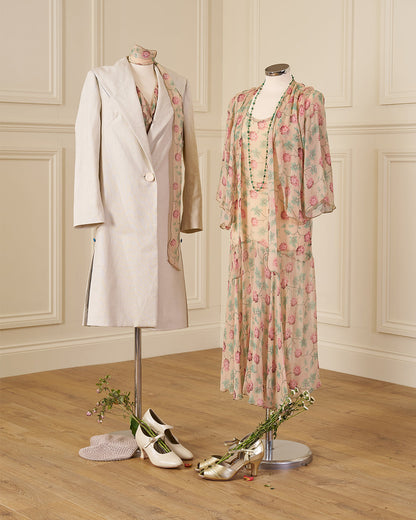 1920s Laverne Dress and Kimono - Hydrangea Georgette